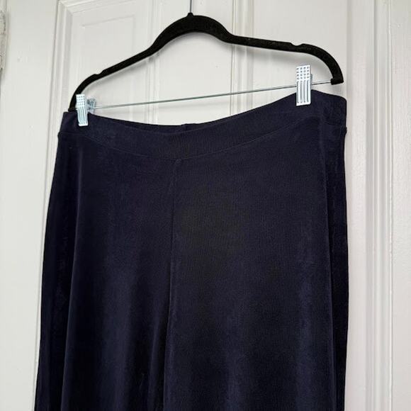 Chicos Travelers Pants Womens XL Blue Pull On Stretch Cropped Wide Leg High Rise - Picture 3 of 8